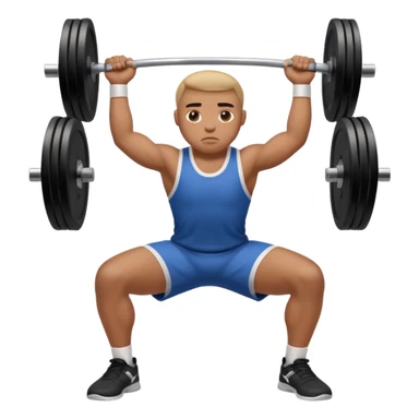 basketball player doing squat with a barbell with weight sticker