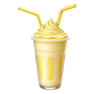 banana milkshake in a take-out cup with glassess and long lashes and banana on top sticker