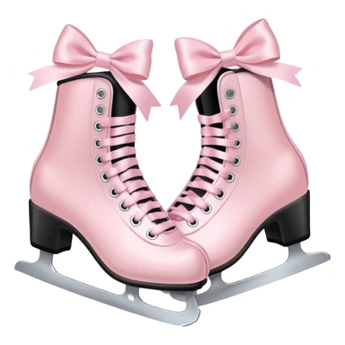 two pastel pink ice skates with bows sticker