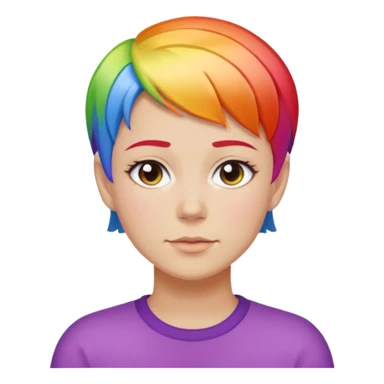 White lesbian with short hair rainbow coloured skin sticker