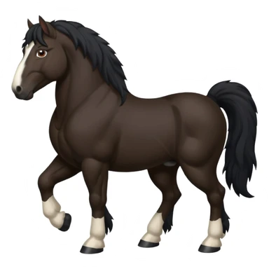 Black Clydesdale 4 legs  sticker