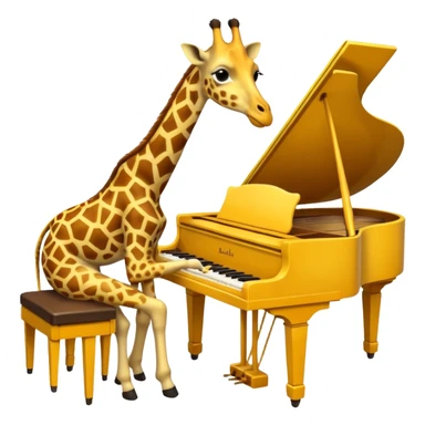 une giraffe qui joue au piano sticker