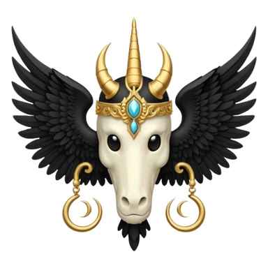 holy saint emblem with black wings with horn sticker