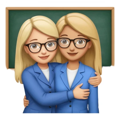 two Bestie coworkers teacher hug sticker