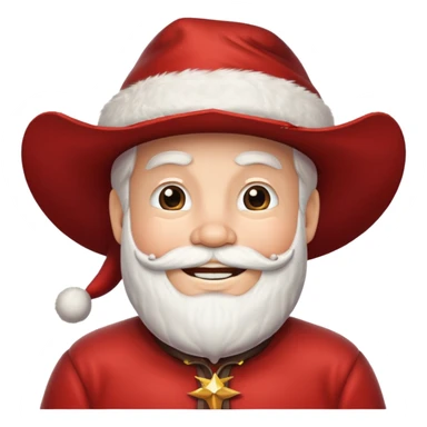 Santa with a cowboy hat just the head sticker