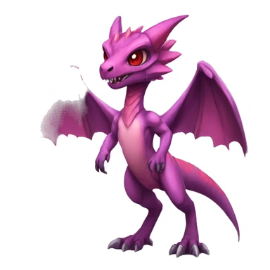 Chibi-Anthro Mauve-maroon-red-colored edgy anthro-genesect-velociraptor-scalie-sona-Fakémon-hybrid with a purple-pink mane on head and back and horns full body sticker