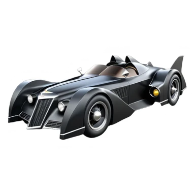  aerodynamic opulent dark futuristic concept Batmobile loosely based on 1976 V16 Cadillac roadster racing(flat long straight faceted mechanical body) winged stealthy street hot rod  sticker