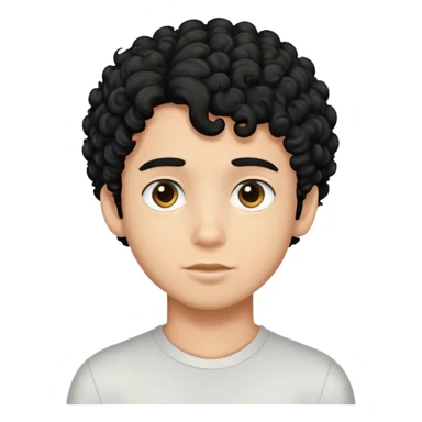 Menino cabelo preto enrolado  sticker