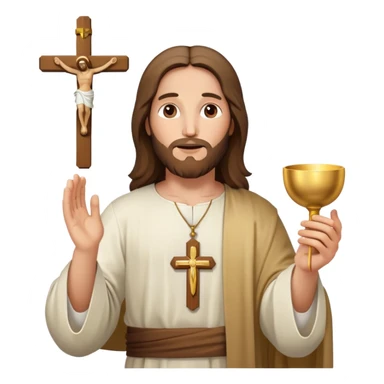 Jesus holding the Eucharist, celebrating Catholic Mass sticker