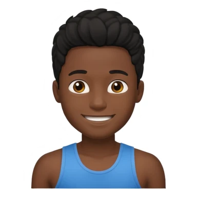 Un garçon qui a des locks noir  il sourit c’est un renoi il a un débardeur sticker