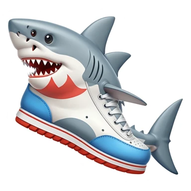 shark wearing big sneakers  sticker