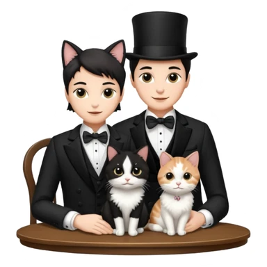 magician couple and th@ClashOfClansShopNo1eir pet cat sticker