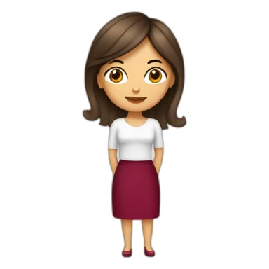 Mujer blanca, cabello vino y cerquillo sticker