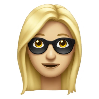 Emoji de una cantante rubia con lentes de sol sticker