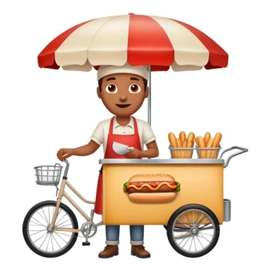 hotdog seller in New York with cart sticker