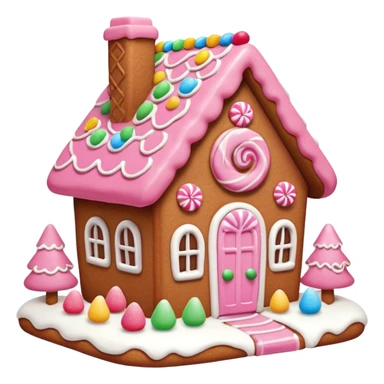Cute pink gingerbread house sticker