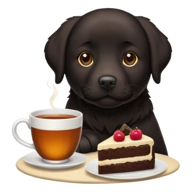 Cup of Tea cake black Labrador  sticker