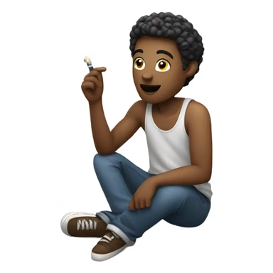 guy smoking weed sticker