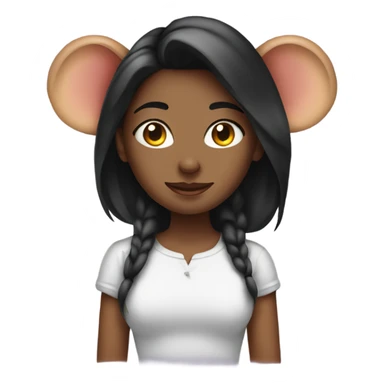 Beautiful girl with mouse ears sticker