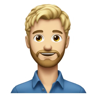 Homme cheveux blond yeux bleu legere barbe sticker