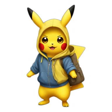 pikachu con una sudadera sticker