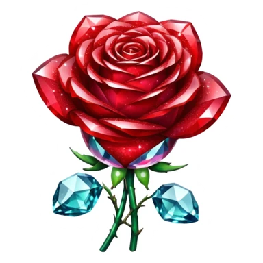 glitter red crystal rose sticker