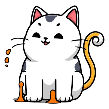 cat vomiting sticker