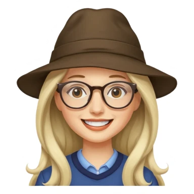 hatted womanwith glasses and long hair sticker