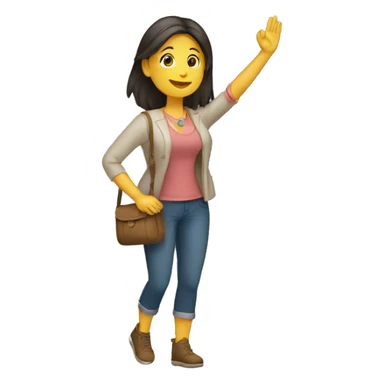 Mujer mandando un saludo sticker