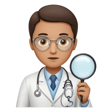 medico com uma lupa sticker