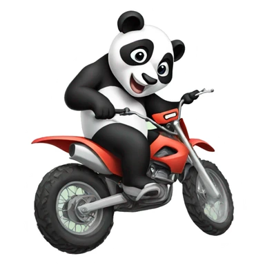 panda riding a dirt bike  sticker