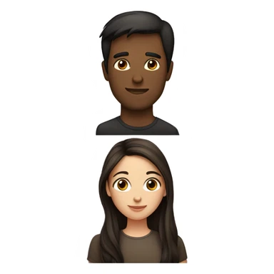 A Couple a Girl and a men. Both have Brown hair, but the Girl has very dark hair. Their Kissing each other  sticker