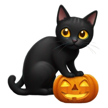 black cat in a jack-o’-lantern  sticker