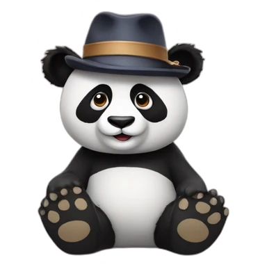Panda with indie hat sticker