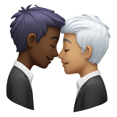 Two men kissing, one of the white with lavender hair and the other person is black  sticker