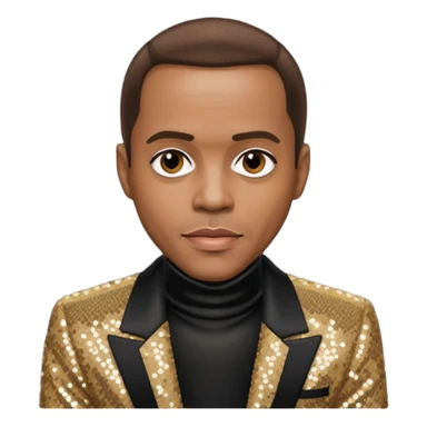 Freddie Jackson, R&B Singer with dark brown hair, black sequin outfit sticker