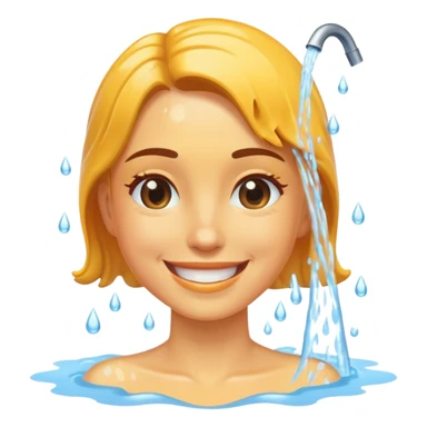 a woman standing and a bucket of water is being poured on her  sticker