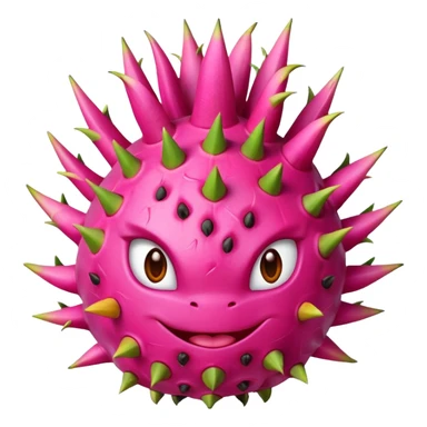 dragon fruit, front view, minimal details sticker