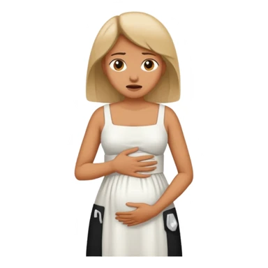 fait une femme qui se tient le ventre avec douleur sticker