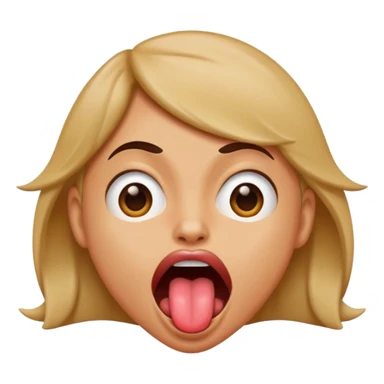A shaking head emoji with tounge out looking crazy sticker