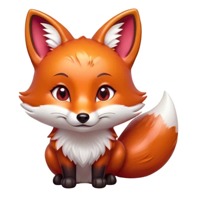 Cinematic Cute Fox Portrait Emoji, Head tilted playfully and inquisitively, featuring a glossy red Fur with delicate white accents and perky ears, round, sparkling amber eyes filled with mischievous curiosity, Simplified yet irresistibly adorable features, highly detailed, glowing with a warm, friendly glow, high shine, affectionate and lively, stylized with a touch of woodland whimsy, bright and endearing, soft glowing outline, capturing the essence of a mischievous yet loving fox, so playful it feels like it could dart out of the screen and into your arms! sticker