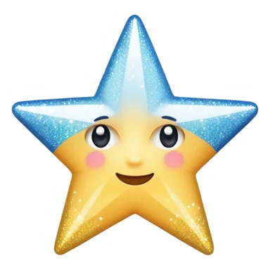 white glory star glitter sticker