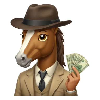 Horse gangster with money sticker