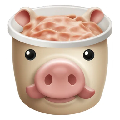 un pot blanc de rillettes du mans fermé avec un couvercle rouge avec un dessin de cochon sur la face sticker