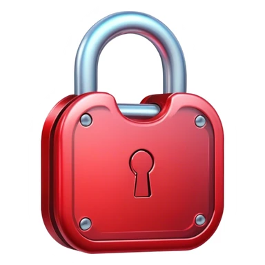 holographic and glassmorphic red lock sticker