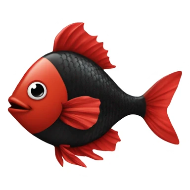 Black and red fish smileing face with your childrens sticker
