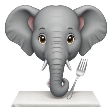 elephant at a restaurant table sticker