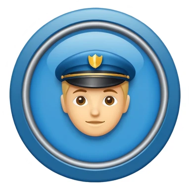 Blue icon with border control sign sticker