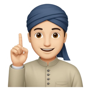 happy muslim man positive sign finger sticker
