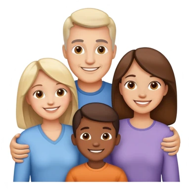 happy family with parents and two children smiling together sticker